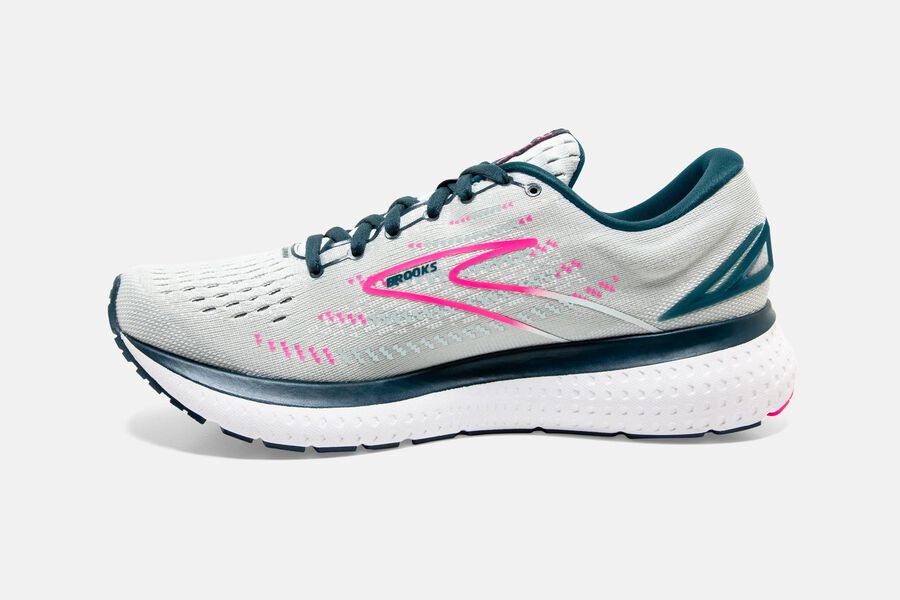 Brooks Glycerin 19 Road Running Shoes Womens - White/Pink - LRTUC-3649